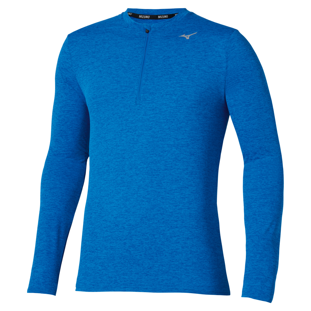 Mizuno Core Impulse Half Zip Long Sleeve Tee Princess Blu Uomo TagliaL